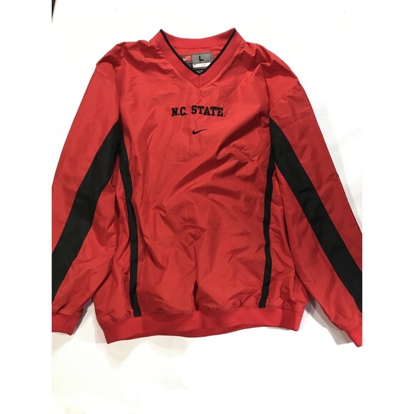 VTG Y2K Nike NC State Windbreaker Red Center Swoosh Size Large - Picture 1 of 10